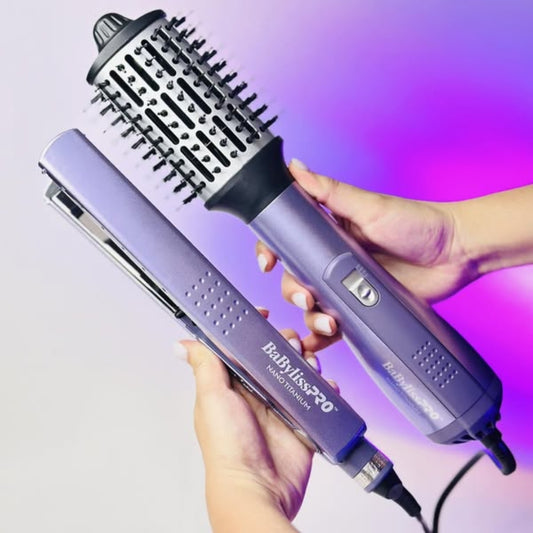 COMBO PLANCHA 1 1/4' + HOT AIR BRUSH 2.5' VIOELTA LIMITED EDITION