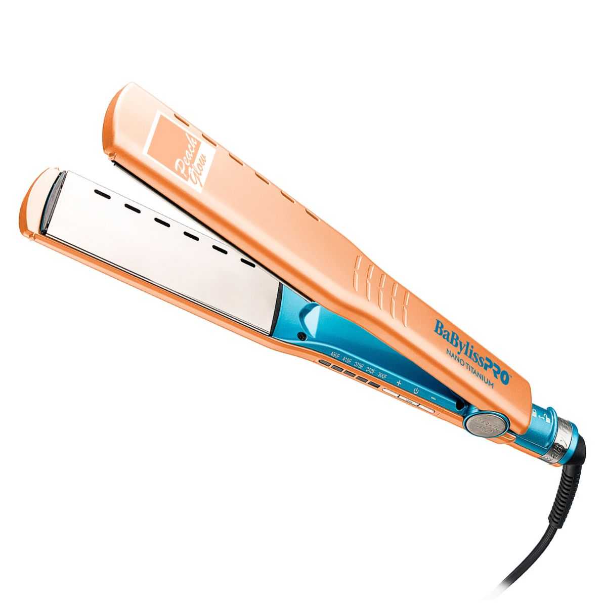 Plancha PEACH GLOW VENTED 1 ½ Nano Titanium™ (MELOCOTON Y AZUL)